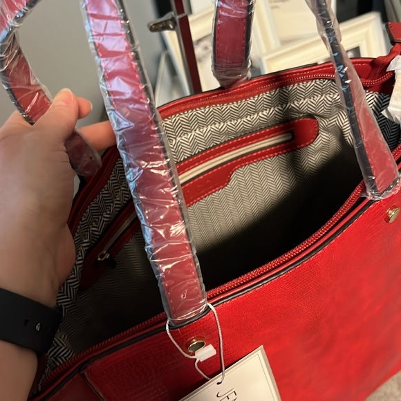 NWT Jen & Co tote bag - bright red! - Picture 7 of 8